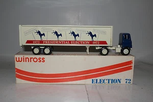 Winross, 1972 Presidential Election Truck, Democrat, McGovern, Shriver, Blue Cab - Picture 1 of 9