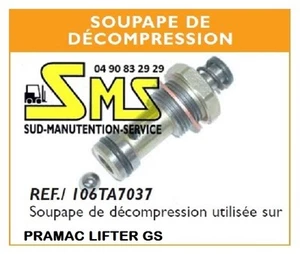 CLAPET SOUPAPE DE DECOMPRESSION BILLE TRANSPALETTE MANUEL PRAMAC LIFTER GS - Picture 1 of 1