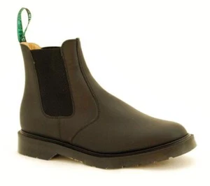 Solovair NPS Shoes Made in England Black Greasy Chelsea Boot - Picture 1 of 2