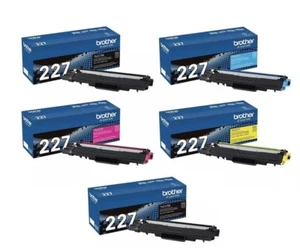 Set of 5 Genuine Sealed Brother TN227 High Yield Color Toner Cartridges 227 - Zdjęcie 1 z 1