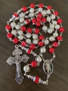 Rosario Católico de la Divina Misericordia, Rosario de Cuentas Envueltas en Alambre - Hecho a Mano en EE. UU. - Imagen 1 de 5
