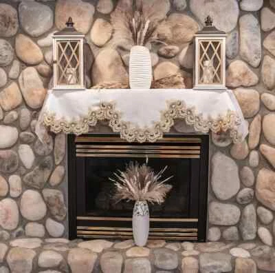 Gold Lace Mantel Scarf (19" x 90") - Image 1 of 4