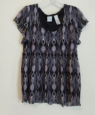 Emma James Womens Blouse Cap Sleeve Size Large - Image 1 of 4