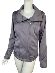 Chaqueta THE NORTH FACE Gris-Púrpura Tricot Forrada de Vellón Asimétrica Moto Cremallera Talla L - Imagen 1 de 5