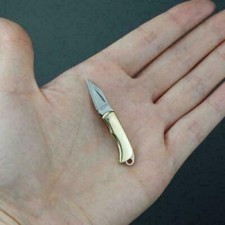 Small Mini Stainless Steel Folding Pocket Knife Keychain Blade Outdoor Survival