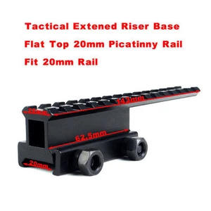 1 Inch High 14Slots Tactical Riser Scope Base Mount 20mm Picatinny Rail Adapter - Picture 1 of 7