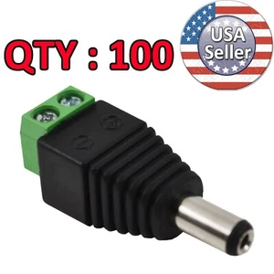 Sikker 100 X DC 12v Power Male 2.1 X 5.5mm Plug Jack Adapter for security camera - Picture 1 of 3