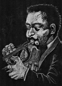 Jazz Trompetenspieler, New Orleans Trompetenspieler, Jazz Art, Jazz Wanddeko, Jazz - Bild 1 von 2