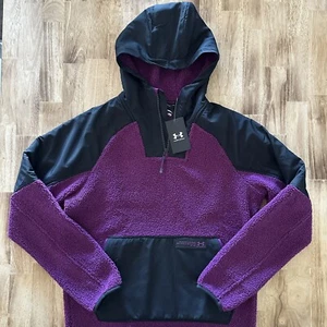 Under Armour Mission Anorak Sherpa Fleece Jacket Mens Size S 1366094 Purple - Picture 1 of 5