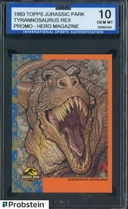 1993 Topps Jurassic Park Promo Hero Magazine Tyrannosaurus Rex ISA 10 GEM MINT - Picture 1 of 2