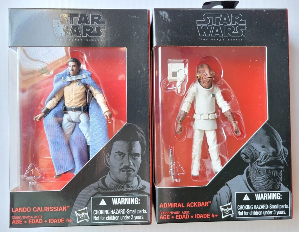 STAR WARS 3.75" (NOT 6") 3.75": ADMIRAL ACKBAR & GENERAL LANDO CALRISSIAN - Image 1 of 1