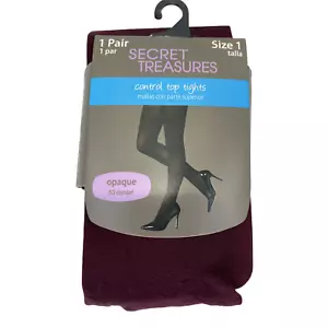 Medias de control para mujer talla 1 borgoña opaca 60 denier de Secret Treasures - Imagen 1 de 8