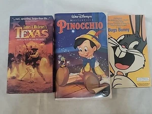 Vhs Lot, Pinocchio, Bugs Bunny, Texas An Epic As Big As The Land That Shaped It - Picture 1 of 15