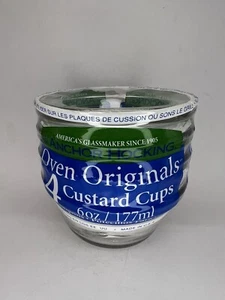 Anchor Hocking Clear Glass Custard Cups 6 Ounce Oz Ramekins Lot of 4 - Picture 1 of 8