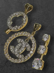 10K Gelbgold verschiedene CZ Edelstein Anhänger 5,6 Gramm - Bild 1 von 9