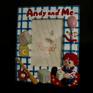 Marco de fotos Ranger Raggedy Andy and Me 3" x 4,5" una foto bebé joven azul rojo - Imagen 1 de 5