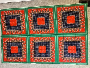 6 Vtg Country Christmas Holiday Cotton Fabric Panels Sewing Craft- Patter Rights - Picture 1 of 5