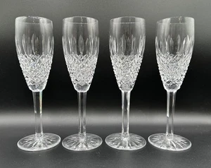 4 Castlemaine Cut Waterford Crystal Fluted Champagne Glasses (NV) - Picture 1 of 10