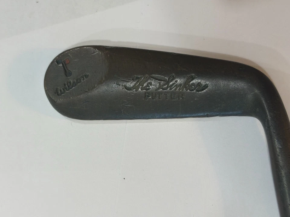 VINTAGE ANTIQUE WOOD SHAFT WILSON THE SINKER GOLF PUTTER - Image 1 of 4