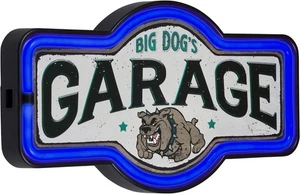 Insegna al neon LED Big Dog’s Garage ispirazione vintage retrò cane&apos;s  - Foto 1 di 8