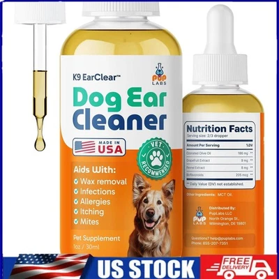 Ear Clear Natural Dog Ear Cleaner and Infection Treatment for Dogs - 1 oz Bottle - Image 1 of 4