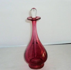 BEAUTIFUL HAND BLOWN SIGNED BRISTOL BLUE RUBY RED GLASS PERFUME BOTTLE - Picture 1 of 8