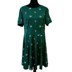 Unique Vintage Gwynnie Bee Luggage Midi Dress A-Line Short Sleeve Flare Classic - Picture 1 of 7
