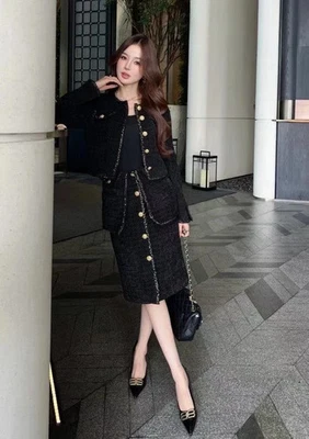 Chanel CC conjunto chaqueta y falda tweed, talla 40 Foto 1 de 4