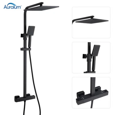 AURALUM MAX Auralum Duschsystem Thermostat Regendusche Duscharmatur Duschset mit Handbrause