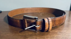 Joan & David Authentic Brown Leather Belt - Size M 36” Vintage - Picture 1 of 4