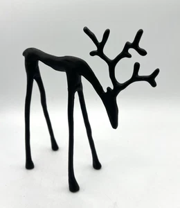 Pottery Barn geformtes Bronze Rentier schwarz kleiner Kopf unten 8 x 6,5 x 2 Zoll - Bild 1 von 5