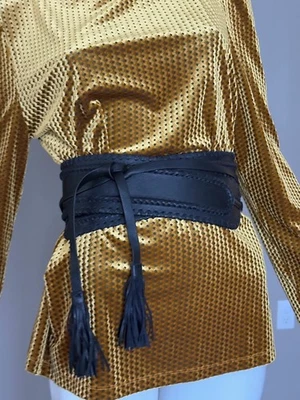 INCREÍBLE FRANJA DE CINTURÓN OBI NEGRO Foto 1 de 4