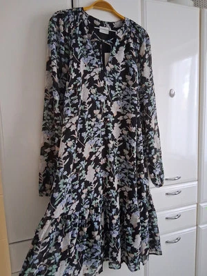 KAFFE Damen Kleid mit Volantsaum A-Linie floral gemustert Gr. 38 - Bild 1 von 4