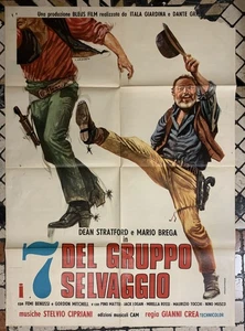 manifesto movie poster 2F I 7 DEL GRUPPO SELVAGGIO MARIO BREGA SPAGHETTI WESTERN - Picture 1 of 1