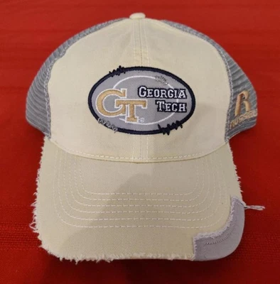 NEW Old Stock Russell Athletic Georgia Tech Adjustable Snap Back Distressed Hat - Image 1 of 4