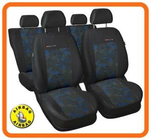 Juego completo fundas asiento coche para Hyundai i10 gris carbón/azul - Imagen 1 de 6