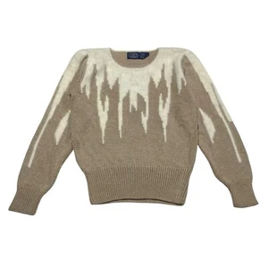 Jennifer Moore| Tan City Skyline Long Sleeve Acrylic Sweater | Women’s Size M - Picture 1 of 7