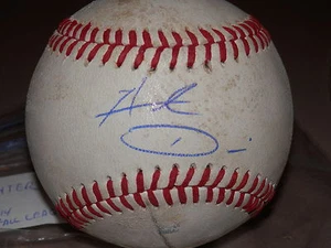 HUNTER DOZIER  ROYALS ROOKIE AUTOGRAPHED GAME USED BALL AZ 2014 FALL #1 - Picture 1 of 3