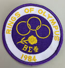 VTG Patch Beta Sigma Phi Sorority 1984 Rings of Olympus 3 Rings Rose Purple Gold