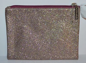 BATH BODY WORKS GLITTER CLUTCH BEAUTY BAG COSMETIC COIN PURSE ZIPPERED ORGANIZER - Picture 1 of 5
