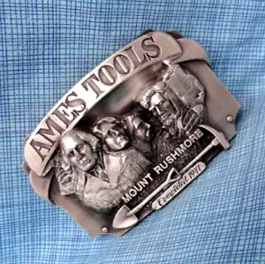 Mount Rushmore Belt Buckle Ames Tools Promo # LE Vtg 80s Siskiyou .SHY808 - Picture 1 of 11