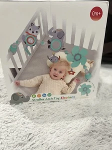 Sozzy Stroller, Car Seat, Bassinet Arch Toy Elephant Blue Grey Pastele - Picture 1 of 6