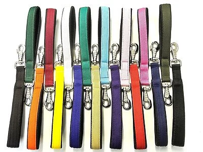 10" 13" Short Close Control Dog Lead Padded Handle Grab Leash Various Colours - Image 1 of 4