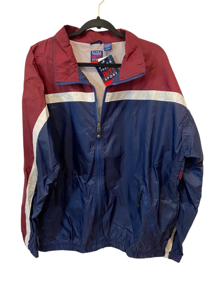 River Trader Sport Jacket Colorblock Full Zip Multicolored Mens L Windbreaker - Image 1 of 4