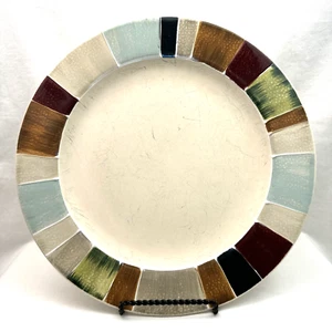 TABLETAS ILIMITADAS Plato de Cena de Entry Borde a Rayas 11" Diámetro - Imagen 1 de 5