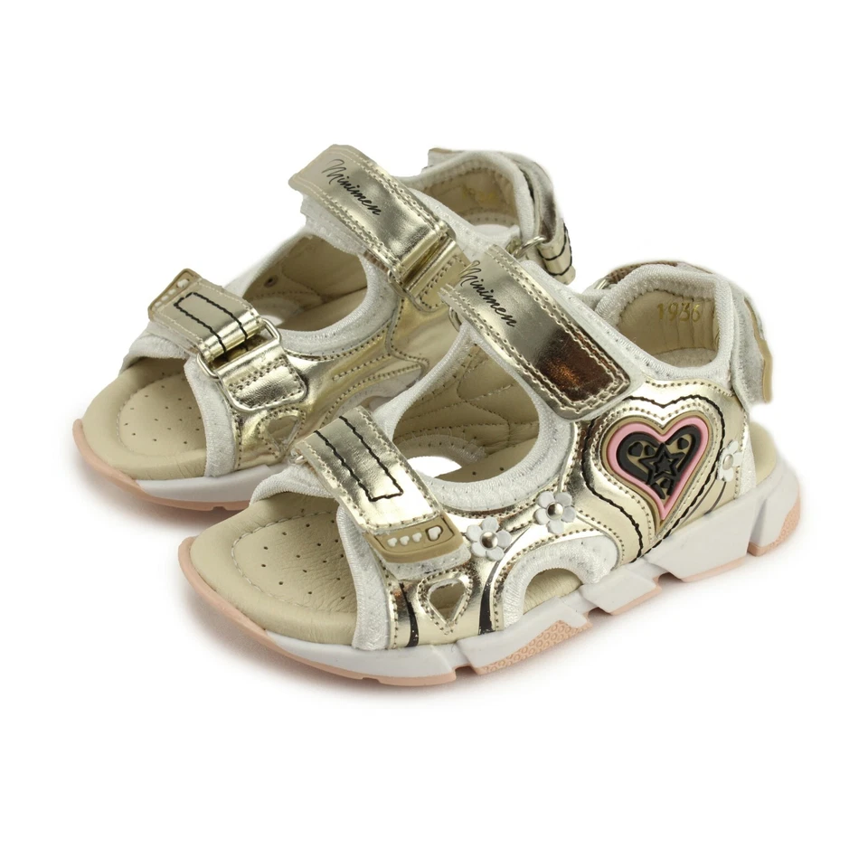 Minimen Niñas Sandalias de Cuero Punta Abierta con Arco, Tobillo y Soporte Ortopédico Foto 1 de 4