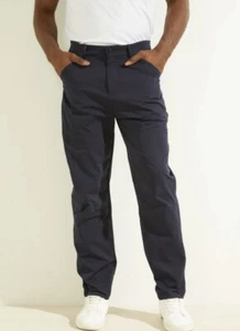 $98 Guess Men’s Eco Ivo Traveler Regular Fit Pants Blue Elegant Size XS - Picture 1 of 12