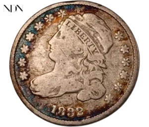 Moneda de diez centavos de plata busto tapado 1832 - muy fina+ (EN MUY BUEN ESTADO+) - #D706 - Imagen 1 de 3
