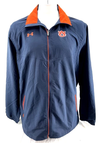 Auburn University AU Tigers Under Armour Navy Full Zip Loose Jacket Men's 4XL Cover