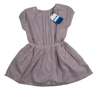 Bit'z Kids 18-24 Months Seersucker Dress Red/White/Blue Stripe Elastic Waist New - Picture 1 of 9
